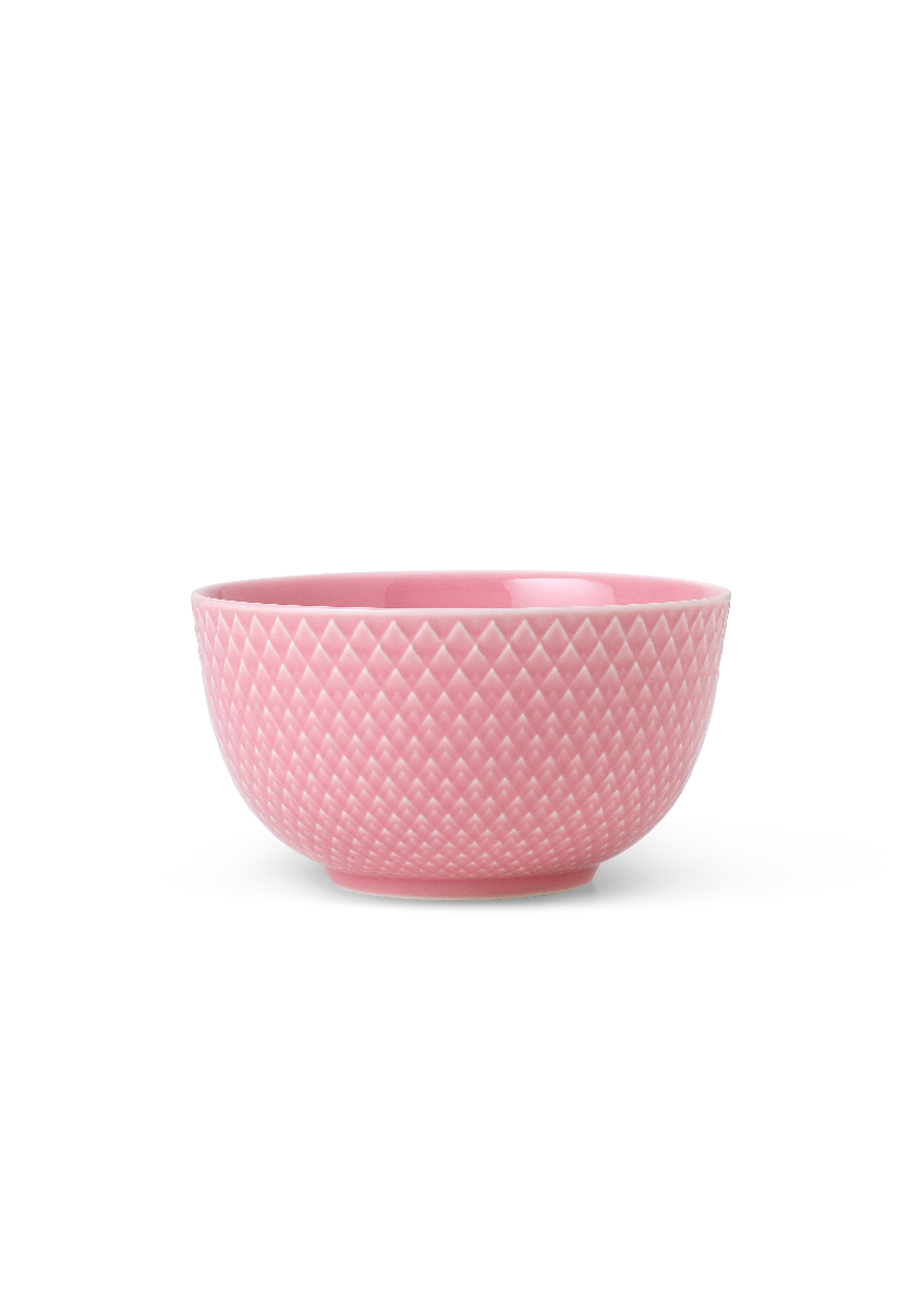 Lyngby Porcelæn Rhombe color skål, rosa - H: 6,5 cm. - Bahne